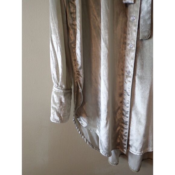 Anthropologie Maeve Crushes Velvet Tunic Top Blouse Tie Neck Tunic Size 12 - Picture 4 of 11